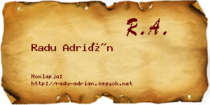 Radu Adrián névjegykártya